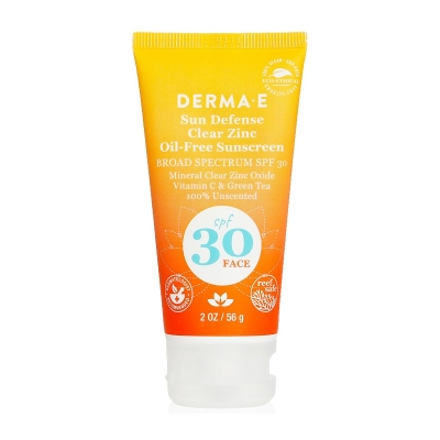 Derma E Sun Defense Clear Zinc Oil Free Sunscreen SPF 30 - Face 56g/2oz