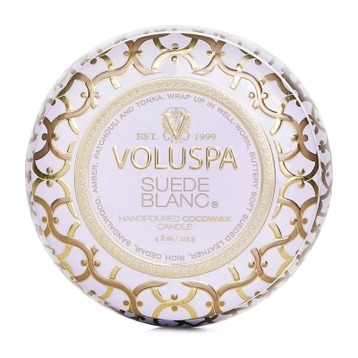 Voluspa Mini Tin Candle - Suede Blanc 113g/4oz