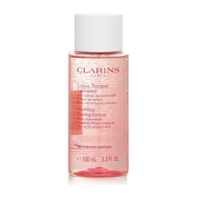 Clarins Zklidňuj&iacute;c&iacute; tonizačn&iacute; ml&eacute;ko s v&yacute;tažky z květů heřm&aacute;nku a &scaron;afr&aacute;nu &ndash; velmi such&aacute; nebo citliv&aacute; pleť 100ml/3.3oz
