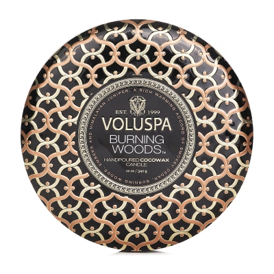 Voluspa 3 Wick Decorative Tin Candle - Burning Woods 340g/12oz