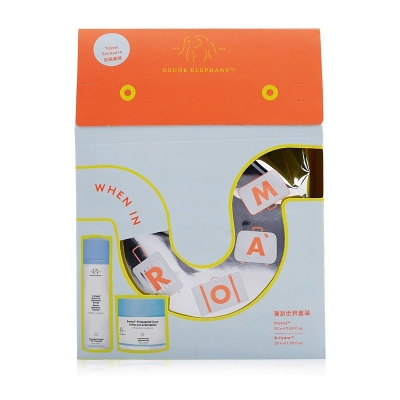 Drunk Elephant Conjunto When In Roam: Protini Polypeptide Cream 50ml+ B-Hydra Intensive Hydration Serum 50ml 2pcs