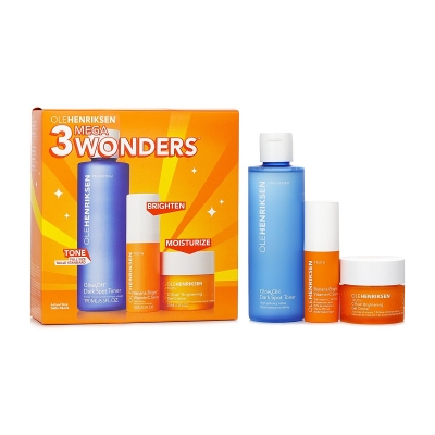 Ole Henriksen 3 Mega Wonders Set: Banana Bright Vitamin C Serum 15ml + Glow2OH Dark Spot Toner 190ml + C-Rush Brightening Gel Cr&egrave;me 35ml 3pcs