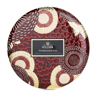 Voluspa 3 Wick Decorative Tin Candle - Forbidden Fig 340g/12oz