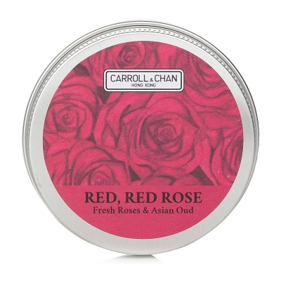 Carroll & Chan 100% Beeswax Mini Tin Candle Red, Red Rose (Fresh Roses & Asian Oud) 1pcs