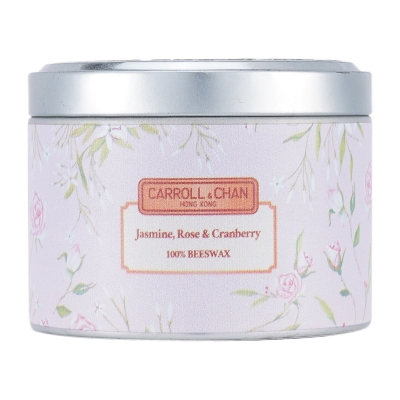 Carroll & Chan 100% Beeswax Tin Candle - Jasmine Rose Cranberry (8x6) cm