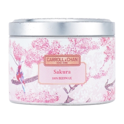 Carroll & Chan 100% Beeswax Tin Candle - Sakura (8x6) cm