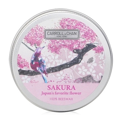 Carroll & Chan 100% Beeswax Mini Tin Candle Sakura 1pcs