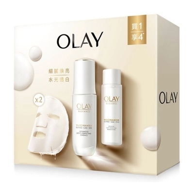 OLAY RADIANCE ADVANCED LIGHT-PERFECTING PACK (ESSENCE 30ML + TONER 45ML + MASK 2PCS) (Random Package Delivery)