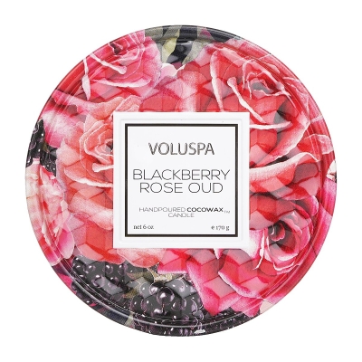 Voluspa 2 Wick Tin Candle - Blackberry Rose Oud 170g/6oz