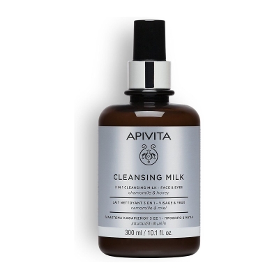 Apivita 3 in 1 Cleansing Milk 300ml &ndash; Face & Eyes