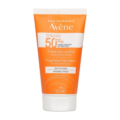 Avene Kr&eacute;m s velmi vysokou ochranou bez parfemace SPF50+ - pro suchou citlivou pleť 50ml/1.7oz