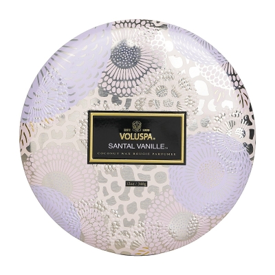 Voluspa 3 Wick Decorative Tin Candle - Santal Vanille 340g/12oz