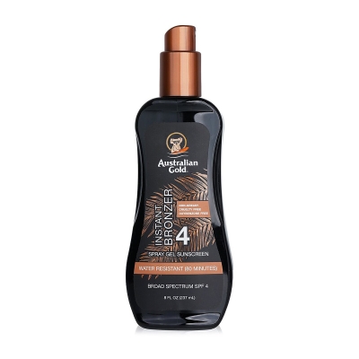 Australian Gold Spray Gel Sunscreen SPF 4 with Instant Bronzer 237ml/8oz