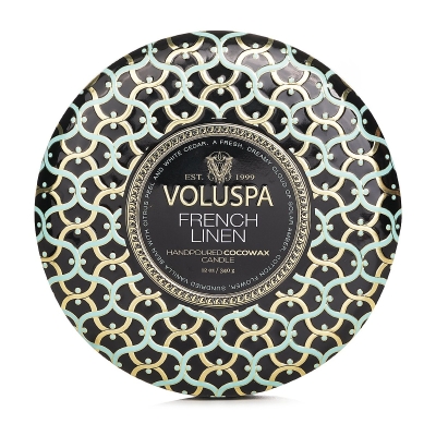 Voluspa 3 Wick Decorative Tin Candle - French Linen 340g/12oz