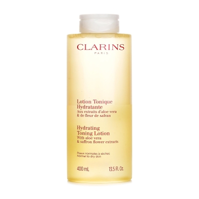 Clarins Hydrating Toning Lotion with Aloe Vera & Saffron Flower Extracts - Normal to Dry Skin(Random Packaging) 400ml/13.5oz
