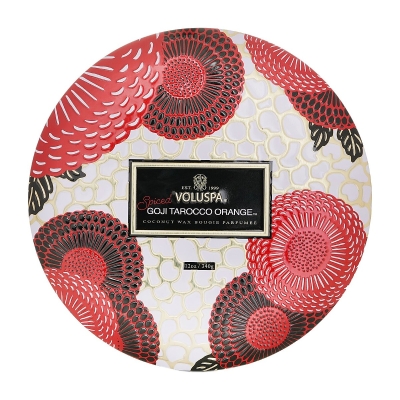 Voluspa 3 Wick Decorative Tin Candle - Spiced Goji Tarocco Orange 340g/12oz