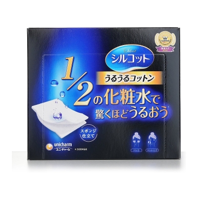 Unicharm Silcot Sponge UruUru Touch Facial Cotton 40pcs
