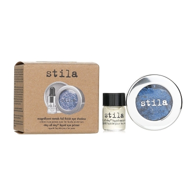 Stila Magnificent Metals Foil Finish Eye Shadow With Mini Stay All Day Liquid Eye Primer Metallic Cobalt 2pcs