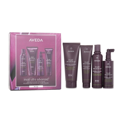 Aveda Invati Ultra Advanced 4 Step Light System Set: Light Shampoo 200ml+Light Conditioner 200ml+Serum 150ml+Treatment 100ml 4pcs