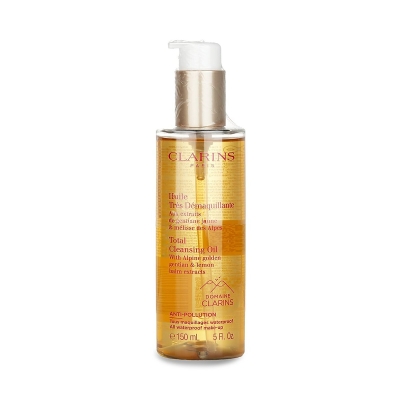 Clarins Total Cleansing Oil with Alpine Golden Gentian & Lemon Balm Extracts (All Waterproof Make-up) 150ml/5oz