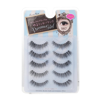 Beauty World Dream Girl Nylon Eyelash 987 Natural Black 5pairs