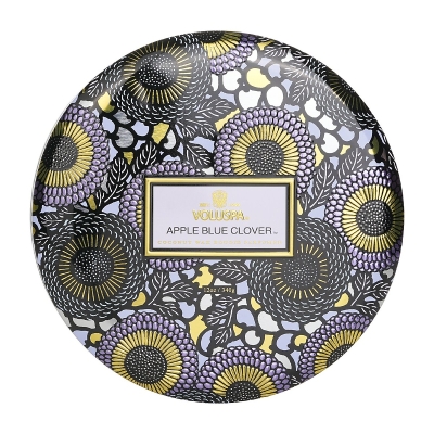 Voluspa 3 Wick Decorative Tin Candle - Apple Blue Clover 340g/12oz