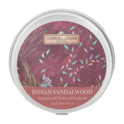 Carroll & Chan 100% Beeswax Mini Tin Candle Indian Sandalwood (Sandalwood, Violets & Patchouli) 1pcs