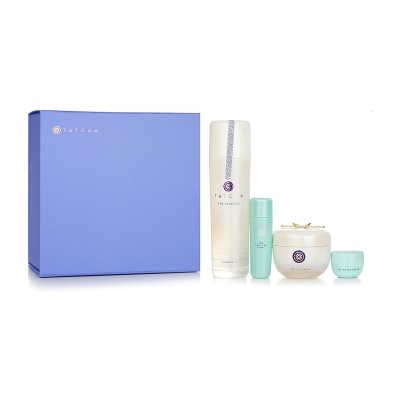 Tatcha Essence Bundle: The Essence Plumping Skin Softener 150ml + The Silk Cream 50ml + Water Cream 5ml + Texture Tonic 25ml 4pcs