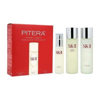 SK-II Pitera Deluxe kosteuttava 3-osainen setti: kasvohoitoesanssi 230 ml + kasvojen kohotusemulsio 100 g + kirkas kasvovoide 230 ml 3pcs