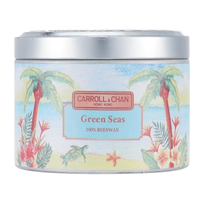 Carroll & Chan 100% Beeswax Tin Candle - Green Seas (8x6) cm