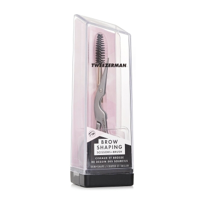 Tweezerman Stainless Steel Brow Shaping Scissors & Brush (Studio Collection) 2pcs