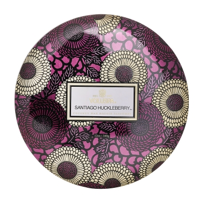 Voluspa 3 Wick Decorative Tin Candle - Santiago Huckleberry 340g/12oz