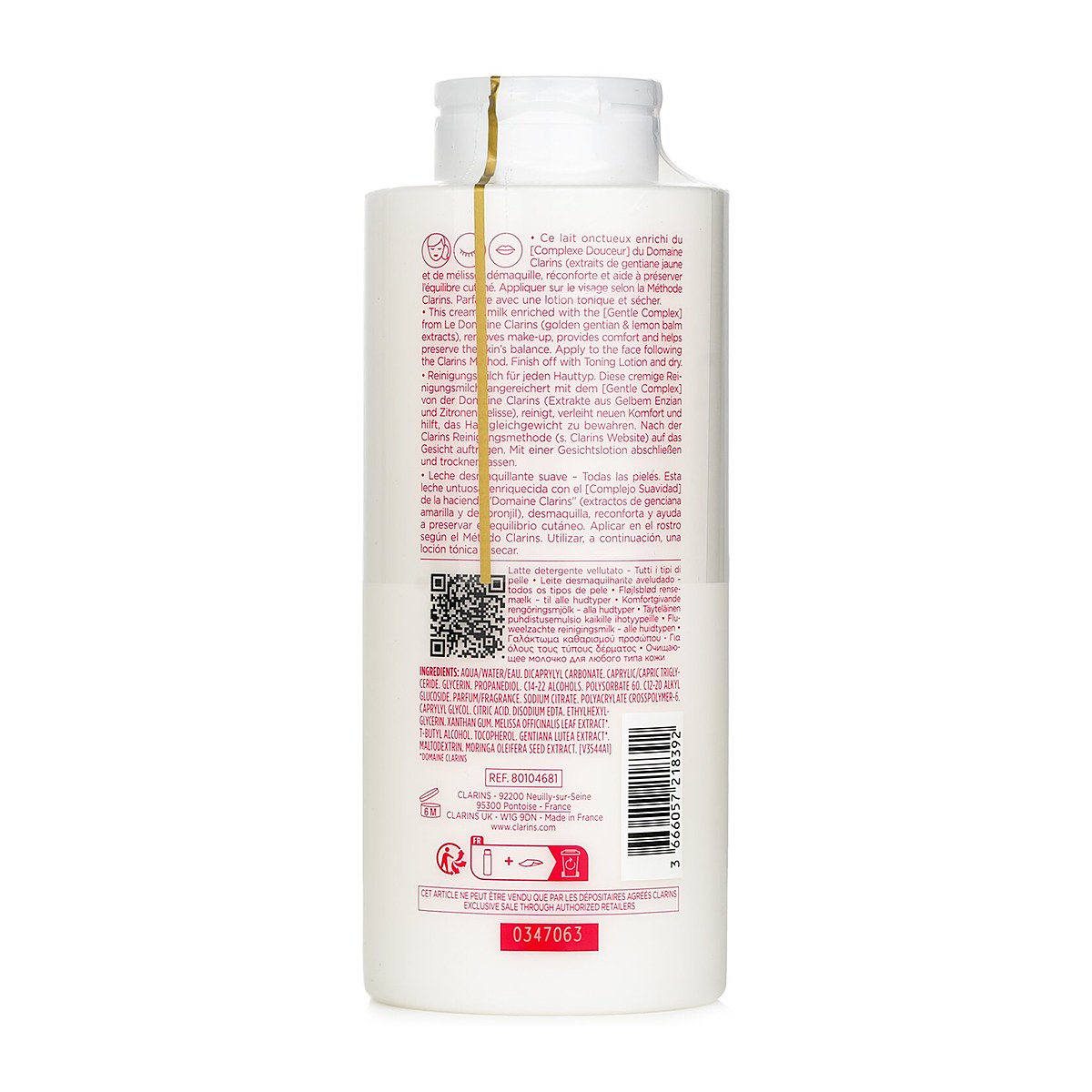 Clarins Aksamitne mleczko oczyszczające z wyciągiem z goryczki alpejskiej i melisy 400ml/13.4oz