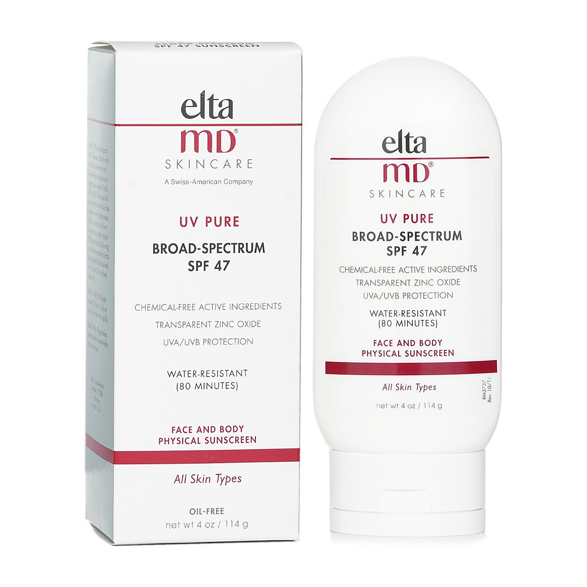 EltaMD UV Pure Water-Resistant Face & Body Physical Sunscreen SPF 47 114g/4oz