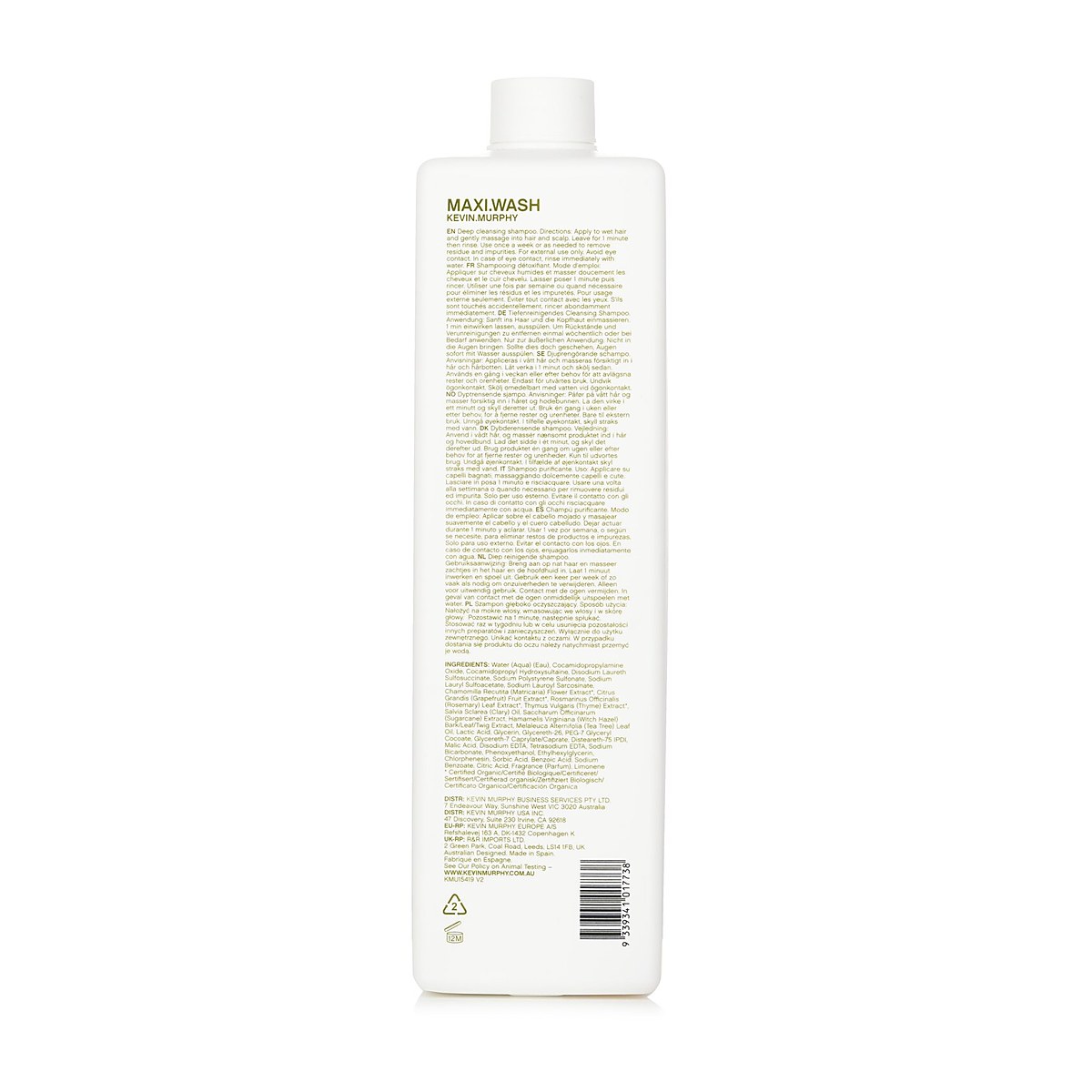 Kevin.Murphy Maxi.Wash（排毒洗发水 - 染发用） 1000ml/33.6oz