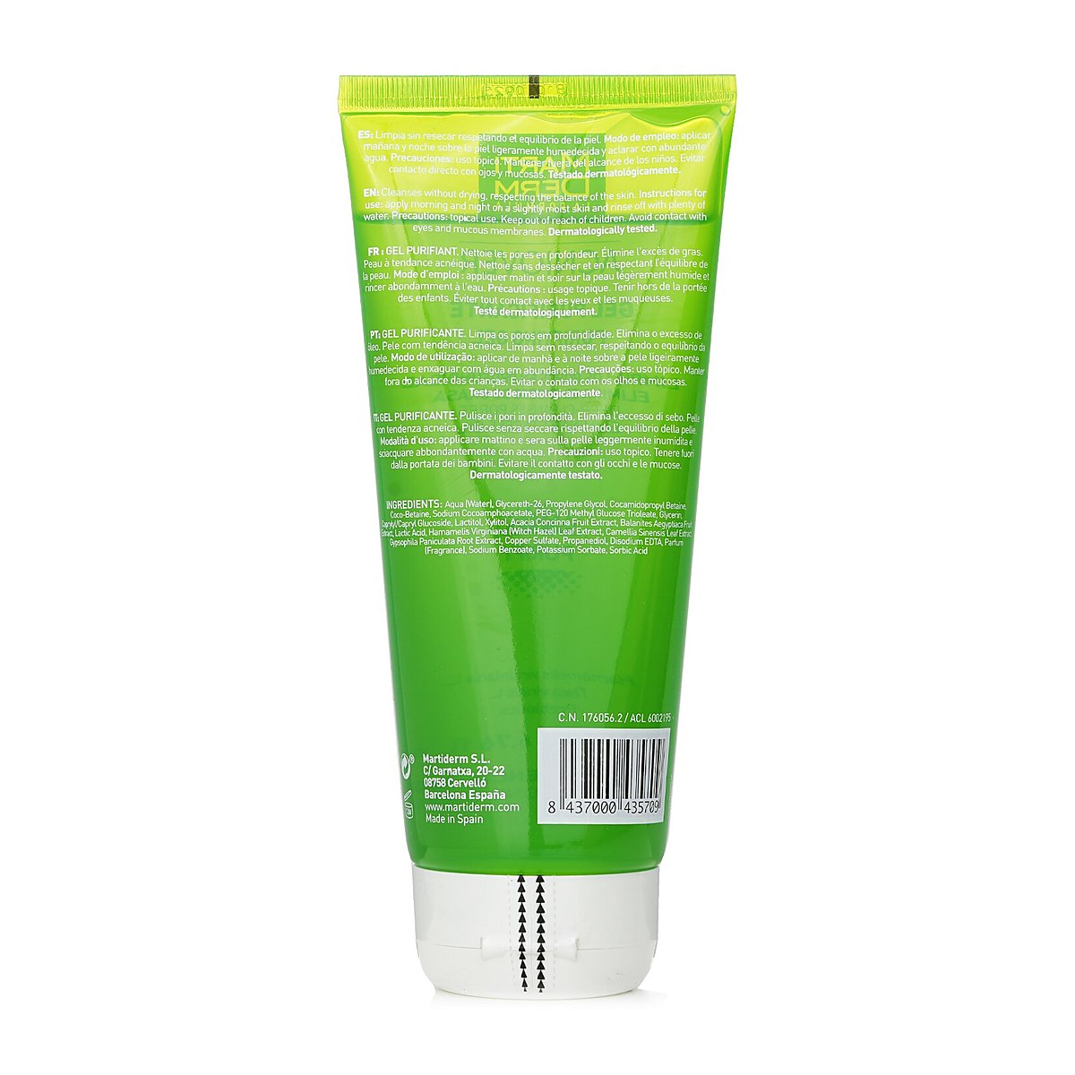 Martiderm Acniover Purifying Gel Deep-cleanses Pores Eliminates Excess Oil (For Acne-prone Skin) 200ml/6.76oz