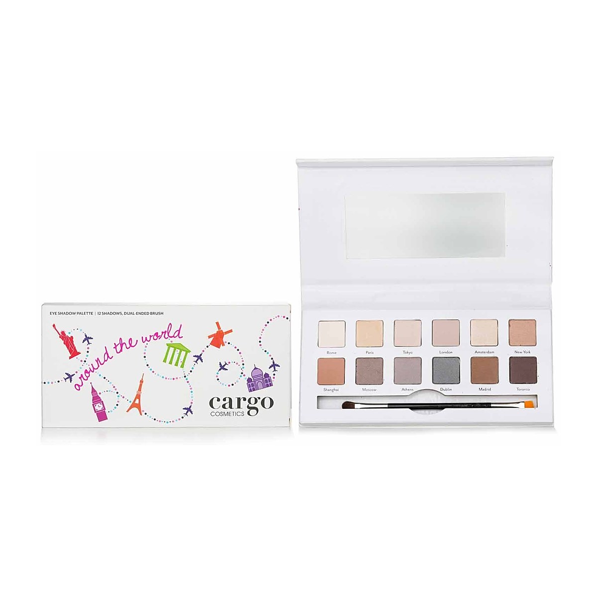 Cargo Around the World paleta očn&iacute;ch st&iacute;nů (12x očn&iacute; st&iacute;ny, 1x &scaron;těteček na st&iacute;ny) 12x0.8g/0.03oz