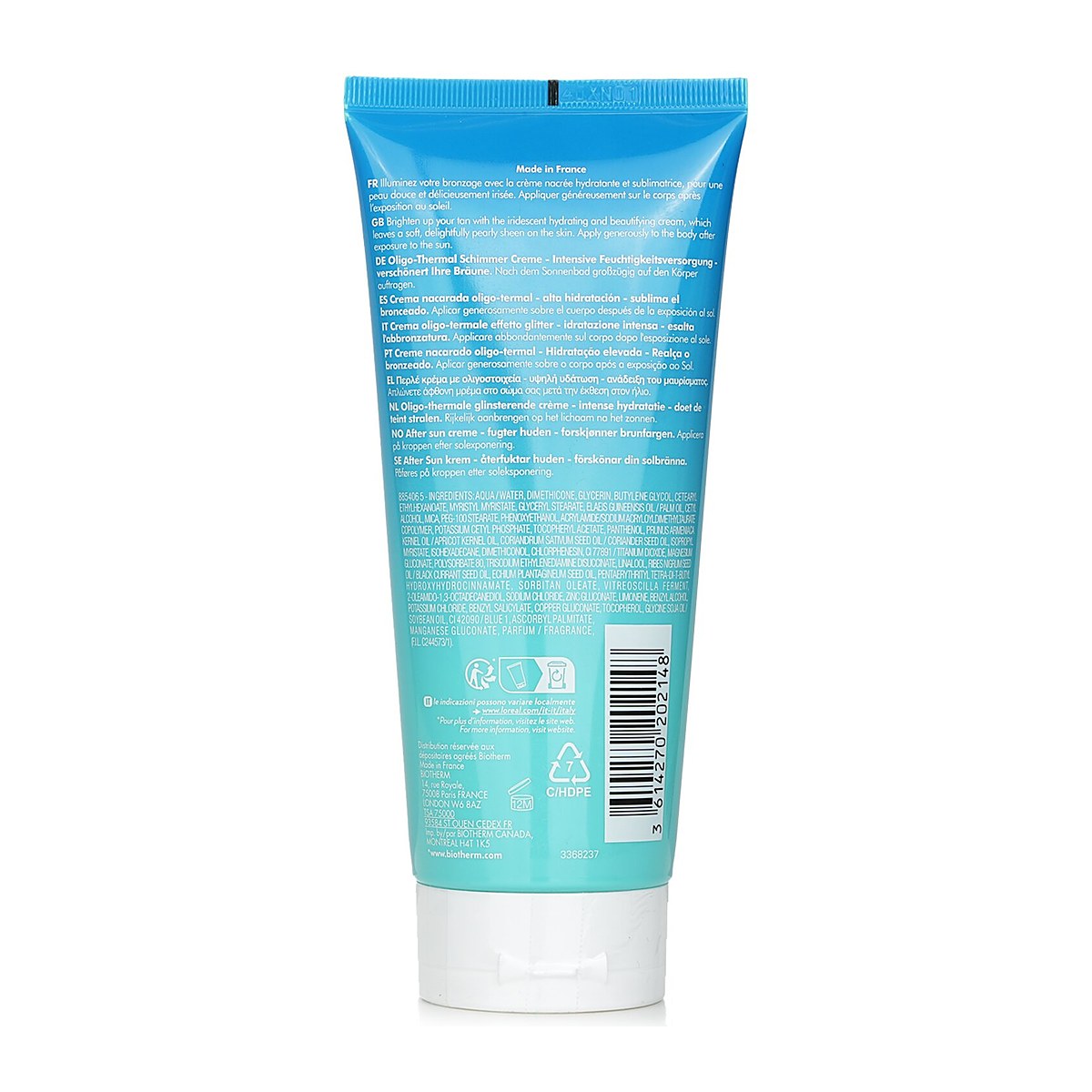 Biotherm Nawilżający krem do ciała Oligo-Thermale Sparkle Cream Intense Moisturization Beautifies Your Tan 200ml/6.76oz