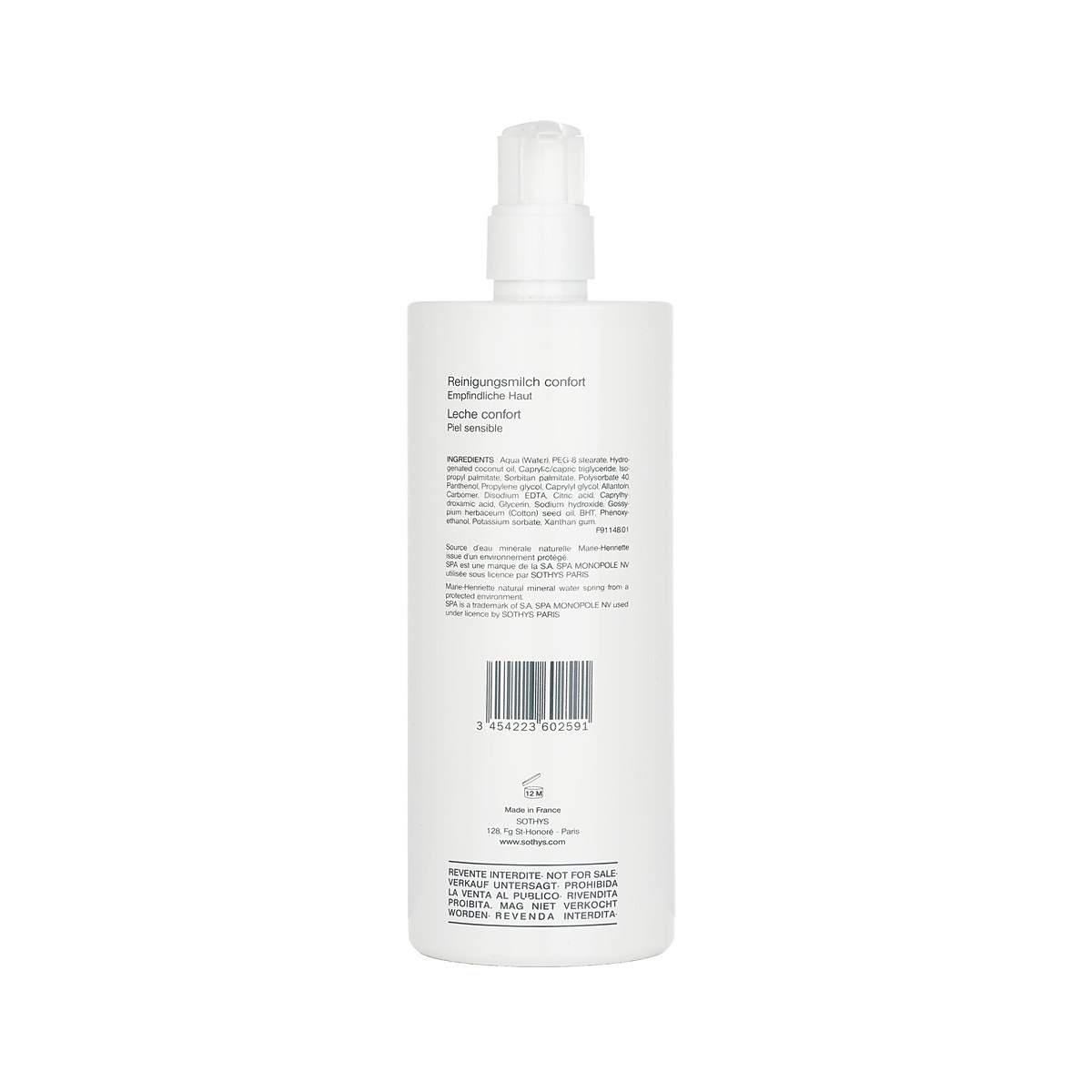 Sothys Komfort Rense Melk - For Sensitiv Hud (Salongst&oslash;rrelse) 500ml/16.9oz