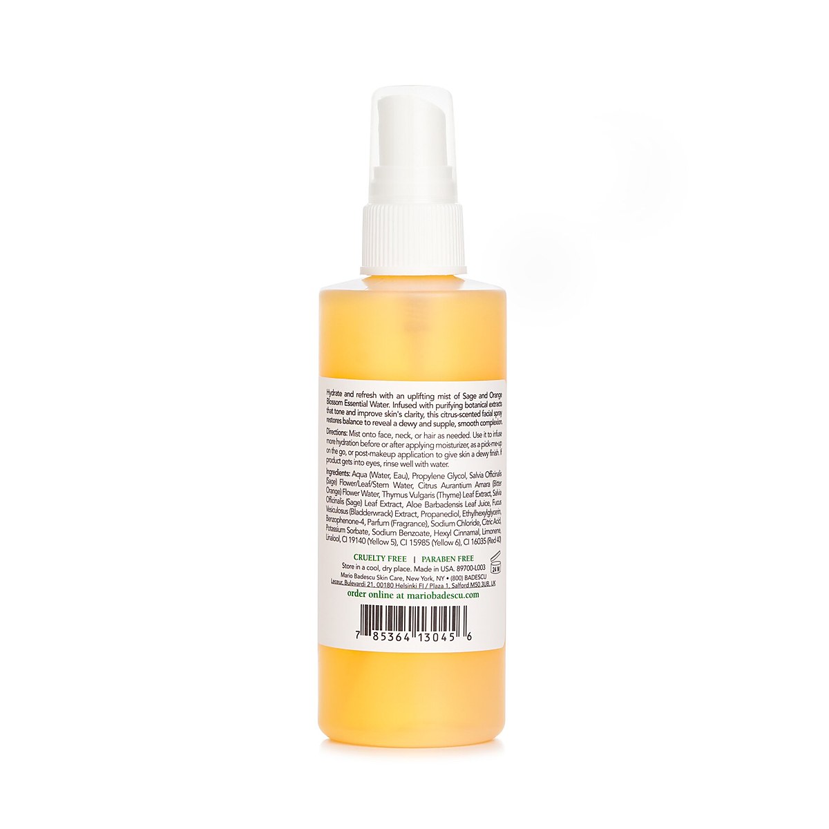 Mario Badescu Spray do twarzy z aloesem, szałwią i kwiatem pomarańczy 118ml/4oz