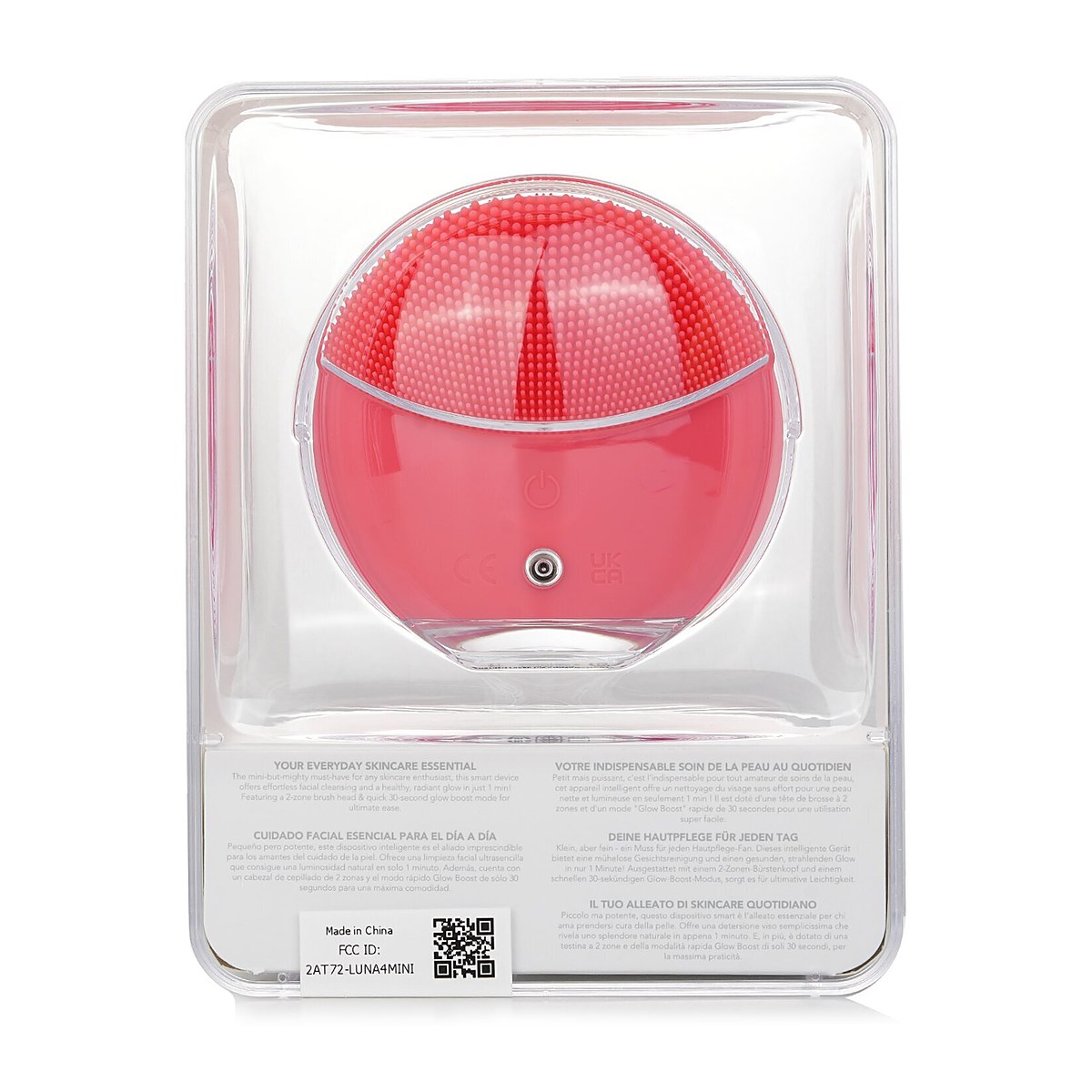 FOREO Luna 4 Mini Dual-Sided Facial Cleansing Massager Coral 1pcs