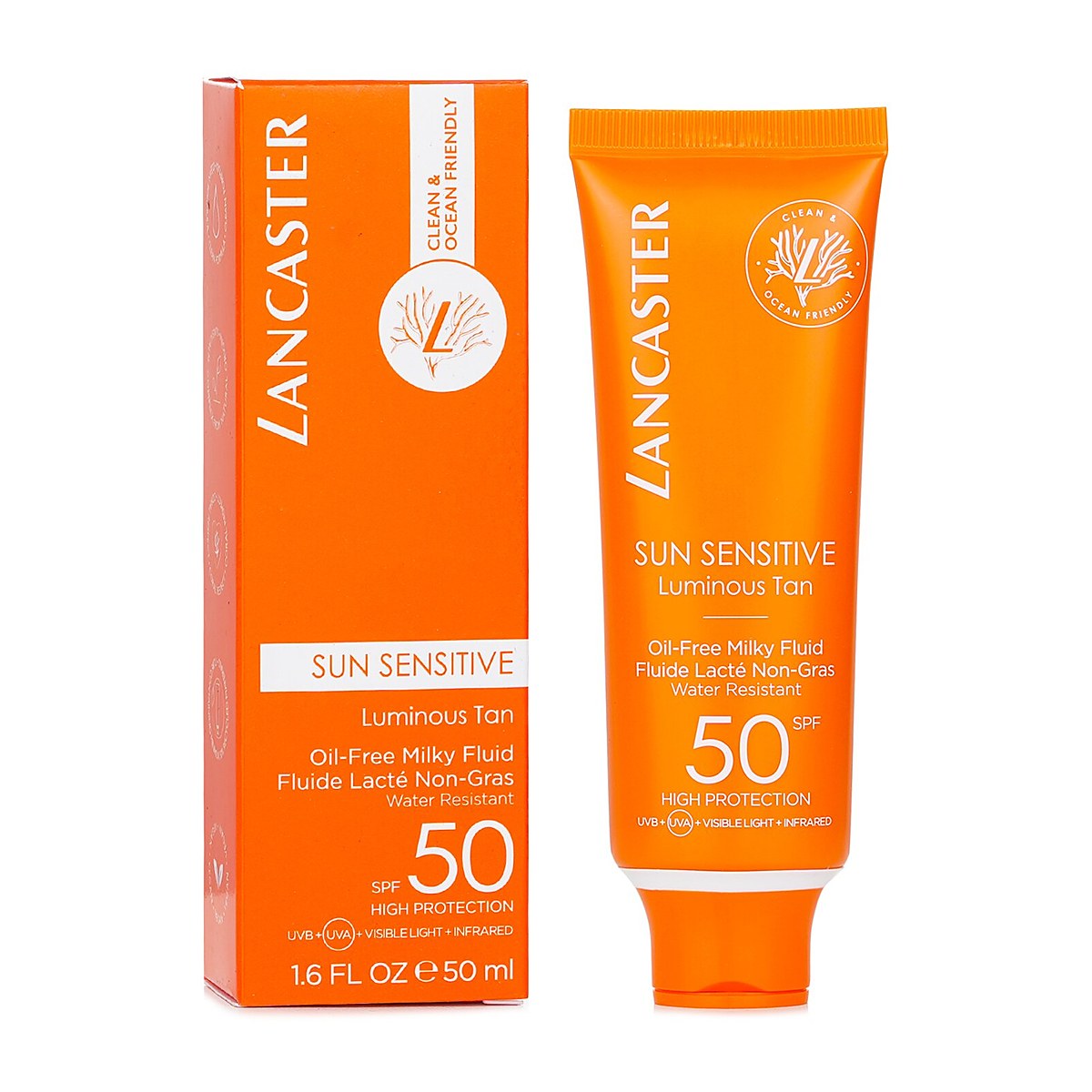Lancaster Sun Sensitive Luminous Tan &ndash; bezolejov&yacute; ml&eacute;čn&yacute; fluid SPF 50 50ml/1.6oz