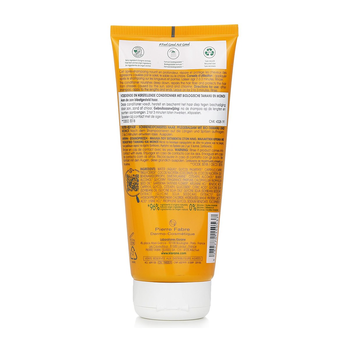 Klorane Balsam med Organisk Tamanu og Monoi (N&aelig;ringsreparasjon for Solutsatt H&aring;r) 200ml/6.7oz