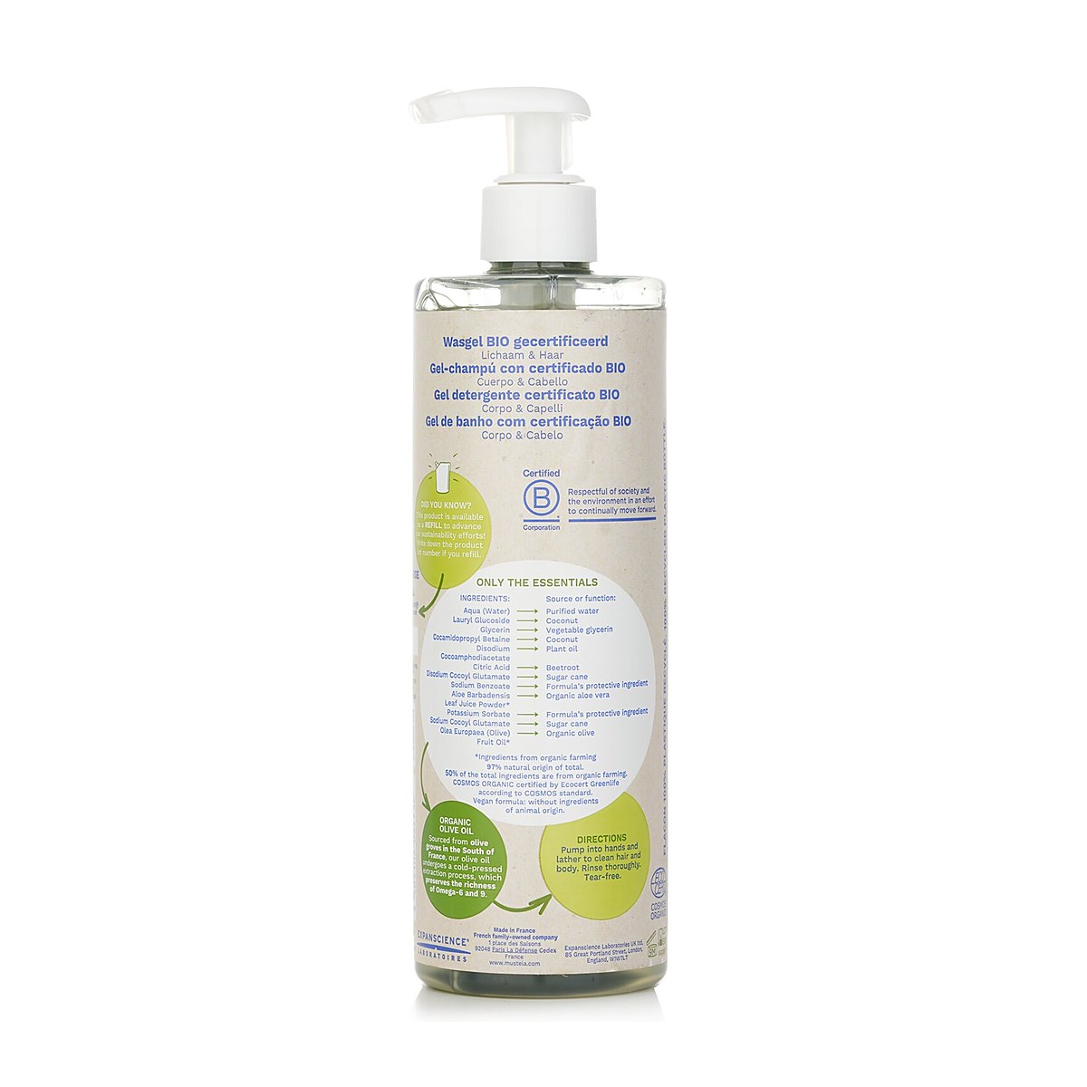 Mustela Bio Organic Cleansing Gel (For Hair & Body) 400ml