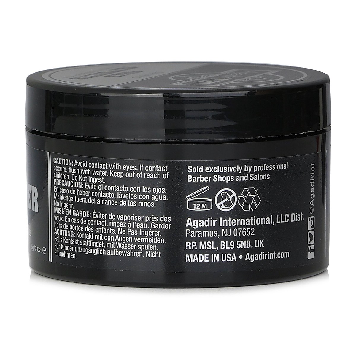 Agadir Argan Oil Texturizador de fibra de madera Agadir Men Oud (Fijaci&oacute;n fuerte/Acabado mate) 85g/3oz