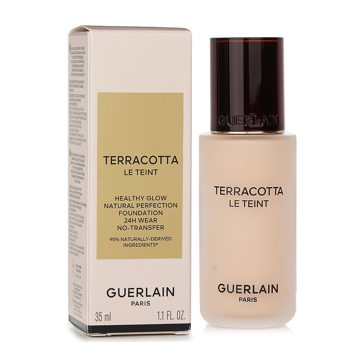 Guerlain 테라코타 르 떼 헬시 글로우 내추럴 퍼펙션 파운데이션 24H 웨어 N 트랜스퍼 1C 쿨 35ml/1.1oz