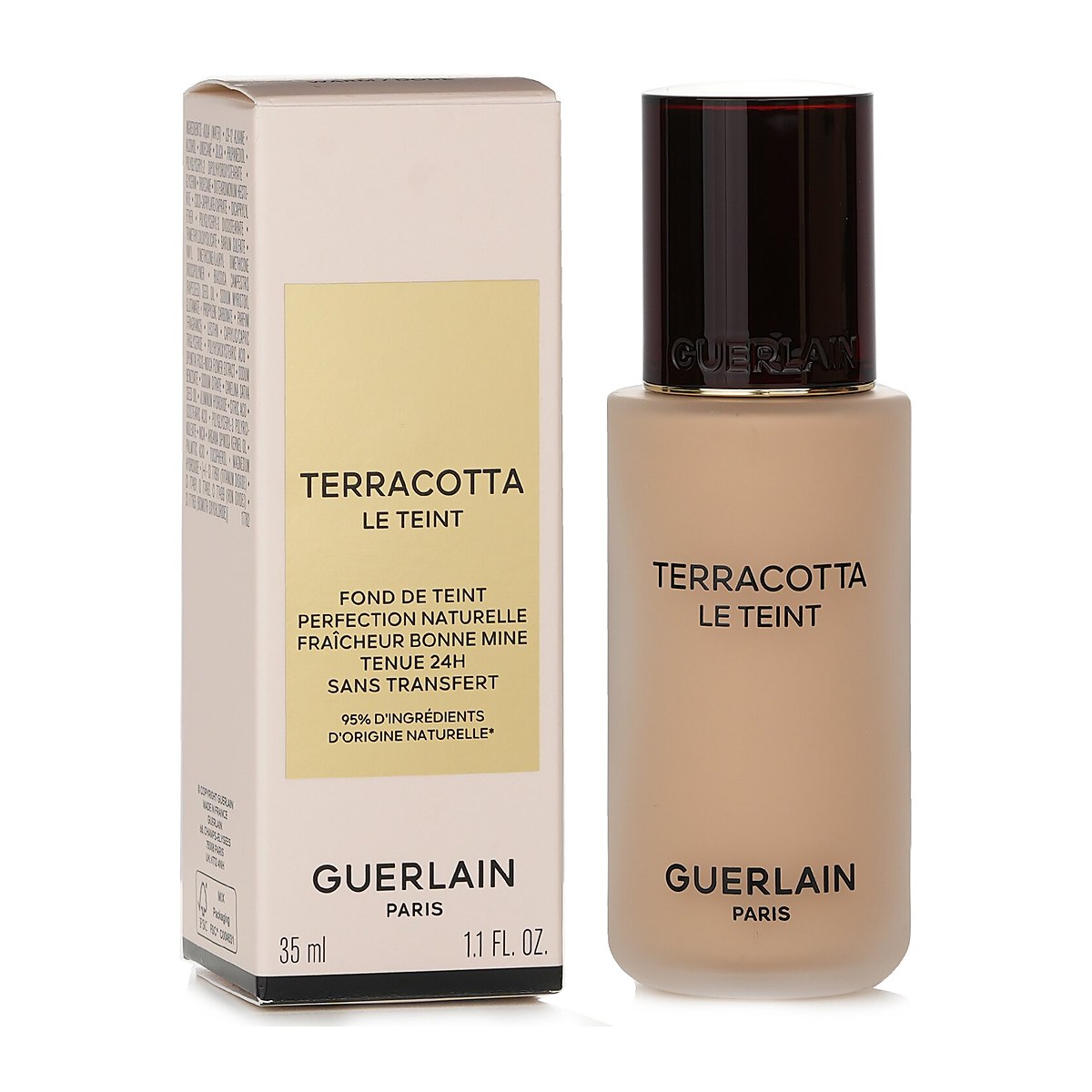 Guerlain Terracotta Le Teint Healthy Glow Natural Perfection Foundation 24H Wear No Transfer 1W Warm 35ml/1.1oz