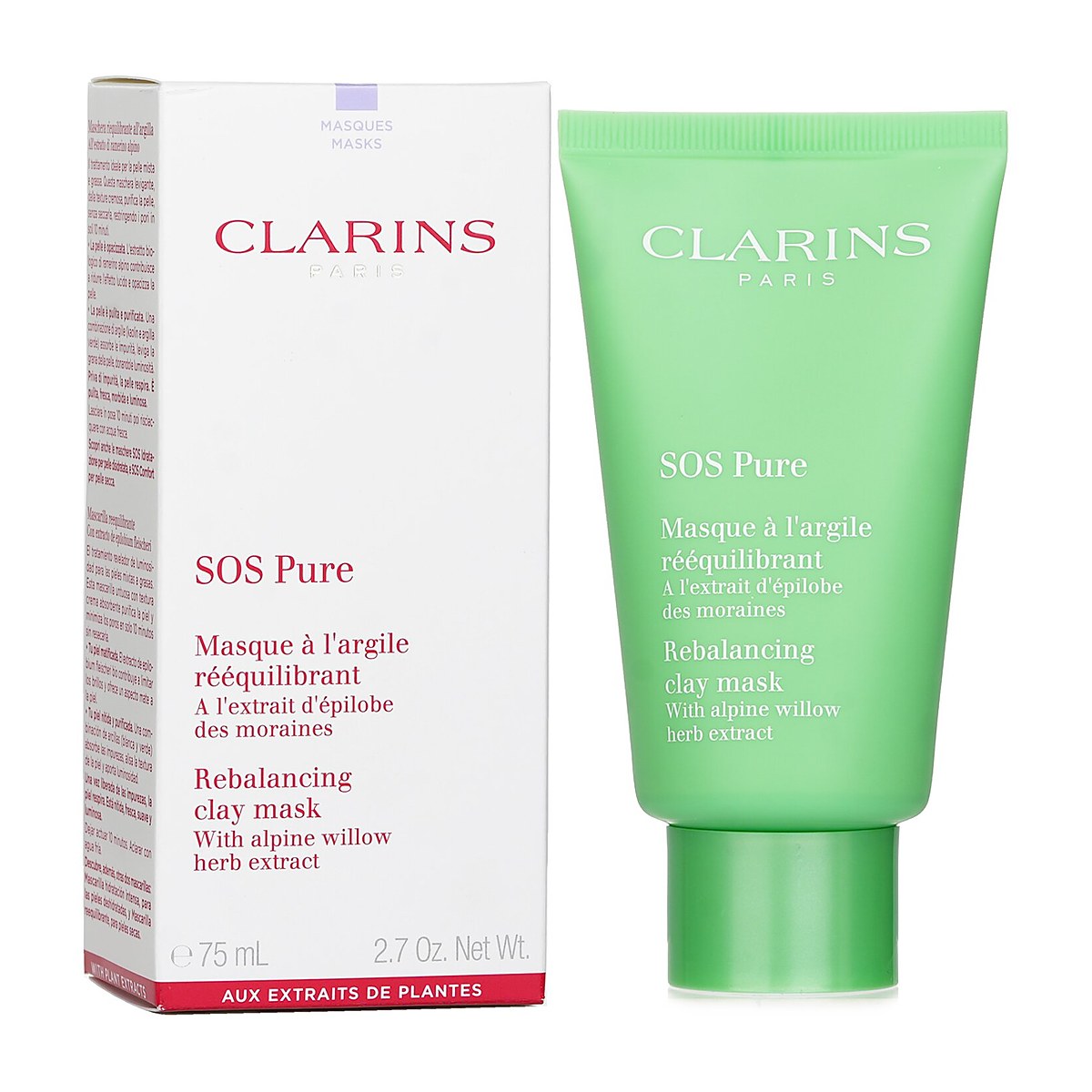 Clarins SOS Pure Rebalancing Clay Mask &ndash; Mutanaamio - Sekaiho / Rasvoittuva Iho 75ml/2.3oz