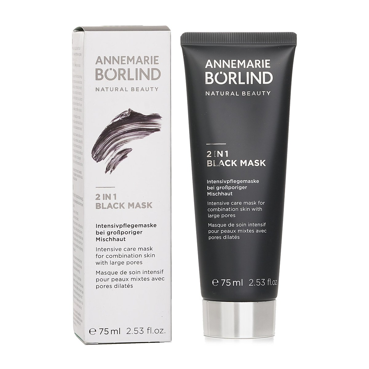 Annemarie Borlind 2 in 1 Black Mask - Intensive Care Mask สำหรับผิวผสมที่มีรูขุมขนกว้าง 75ml/2.53oz