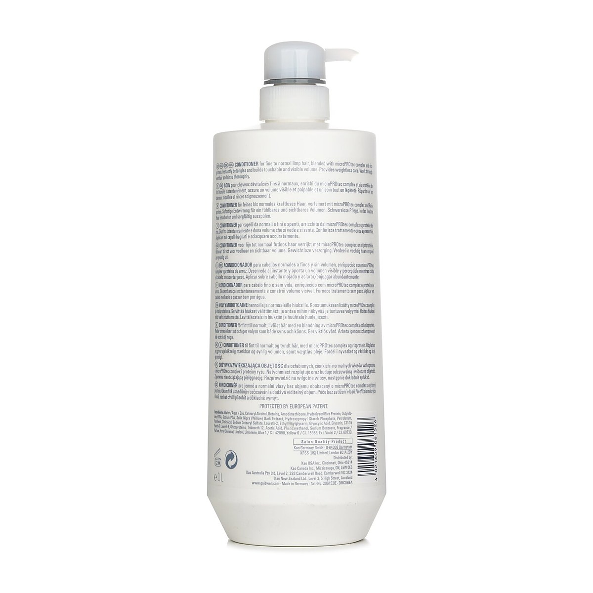 Goldwell 듀얼 센스 울트라 볼륨 바디파잉 컨디셔너 (가는 모발 볼륨 강화) 1000ml/33.8oz